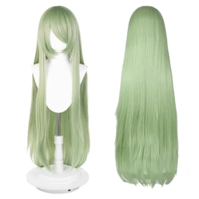 Afbeelding van 100 cm lange pruik, universele anime kostuum cosplay perfect voor feest, dagelijks gebruik, festivals en Halloween, geweldig tv, film, karakter (Lichtgroen)