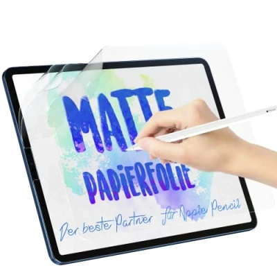 Afbeelding van 3 stuks papierfolie compatibel met iPad Air 5e generatie 2022 &amp; 4 2020 10,9 inch Pro 11 (2022/2021/2020/2018), matte papierfolie, beschermfolie, displaybescherming, film, feel papier,
