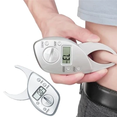 Afbeelding van MuscleForge® Digitale lcd lichaamsvettang met CR2032 batterij, lichaamsvetmeter voor het meten van huidrimpels en de berekening lichaamsvetpercentage, dames heren