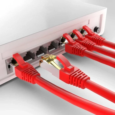 Afbeelding van Cat6a S/FTP PIMF LSZH rood 20 meter Netwerkkabel Computerkabel Kabel