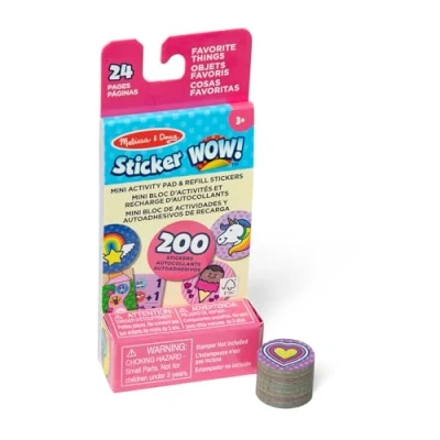 Afbeelding van Melissa &amp; Doug Sticker WOW! Mini Activity Pad en 200+ navulstickers Diverse favoriete dingen stickers