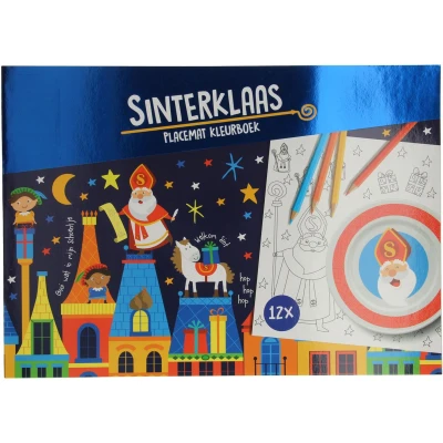 Afbeelding van Wins Holland Placemats Kleurboek Sinterklaas, 12st.