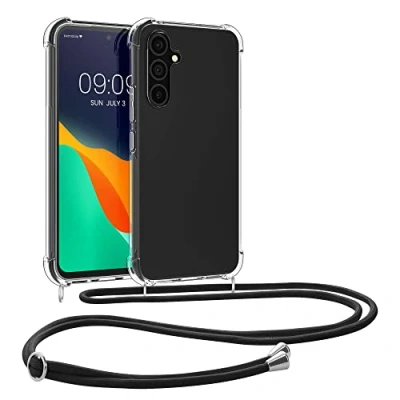Afbeelding van kwmobile telefoonhoesje geschikt voor Samsung Galaxy A54 5G Hoesje met telefoonkoord Back cover in transparant / zwart