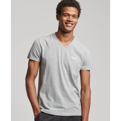 Afbeelding van Superdry Vintage LOGO VEE TEE Tshirt basic, Heren, Maat: Small, Grey marl