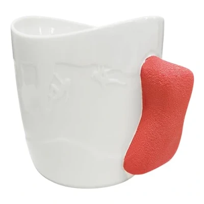 Afbeelding van TWO STONES rotsklimmen mok koffiemok klimmok als cadeau voor bergbeklimmers, veilig vaatwasser en magnetron (wit+rood)
