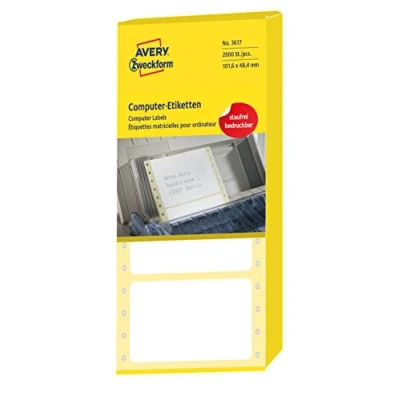 Afbeelding van Avery Computeretiketten 101,6 x 48,4 mm, wit, Dot Matrix printer, perm