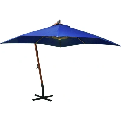 Afbeelding van vidaXL Zweefparasol met paal 3x3 m massief vurenhout azuurblauw