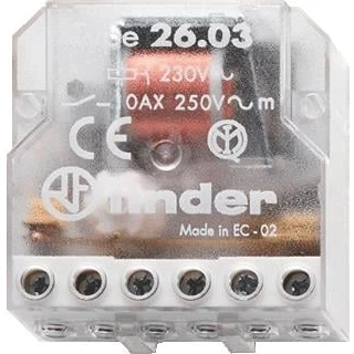 Afbeelding van Finder 26.03.8.012.0000 Stroomstootschakelaar Inbouw 1x NO, NC 12 V/AC 10 A 2500 VA 1 stuk(s)