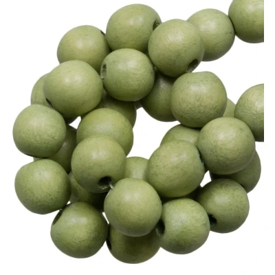 Afbeelding van Houten Kralen Vintage Look (8 mm) Pistachio (104 stuks)