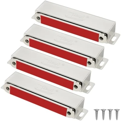 Afbeelding van Kastmagneetvanger Jiayi 4 Stuks Sterke zware deurmagneetvergrendeling 40 KG Chrome Magnetische deurvergrendeling Hardware Roestvrij staal voor badkamer Keukenkast Magneetsluiting Kastdeurdranger Zilver