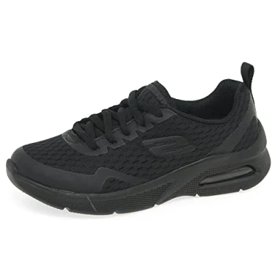 Afbeelding van Skechers Microspec Max Sneaker voor jongens, Zwart Textiel Trim, 5 UK