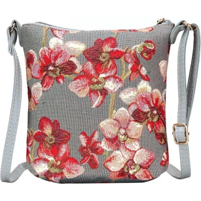 Afbeelding van Signare Elegant smal tasje Gobelin Orchidee Bloemen
