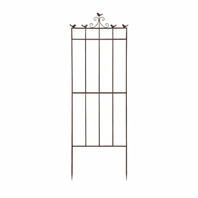 Afbeelding van Esschert Design Plantensteun Vogels 31,8 X 160 Cm Staal Bruin