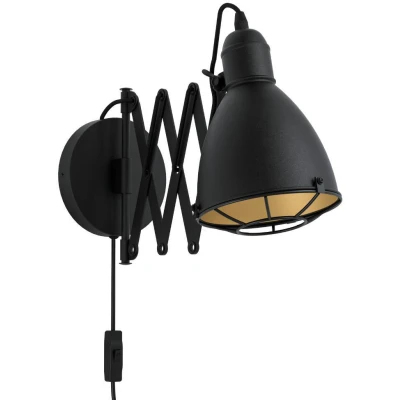 Afbeelding van Leen Bakker EGLO Wandlamp Treburley Zwart/goud Wandlampen Goudkleurig Staal