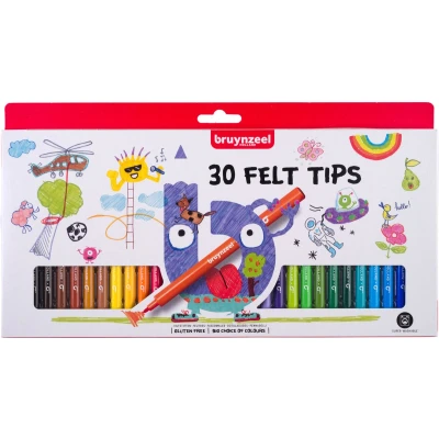 Afbeelding van Viltstiften Bruynzeel set à 30 kleuren