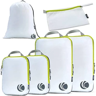 Afbeelding van Cipway Pakkubussenset, compressie pakkubussen, expandeerbaar, ultralicht, reisorganizer voor handbagage (wit, 6 stuks)
