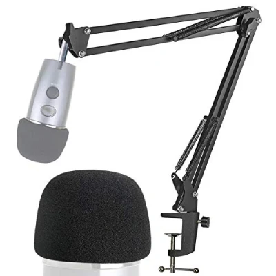 Afbeelding van YOUSHARES Blue Yeti Nano Boom Arm Stand met Pop Filter, Mic Suspension Microfoon &amp; Cover Foam voor