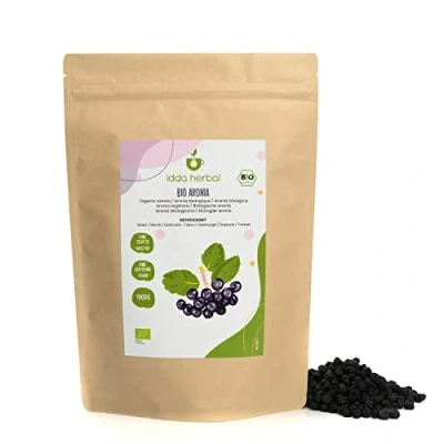 Afbeelding van Gedroogde biologische aroniabessen, hele aronia, 100% natuurlijk, vegan, natuurlijk zonder toevoegingen (1 KG (2.2lb))