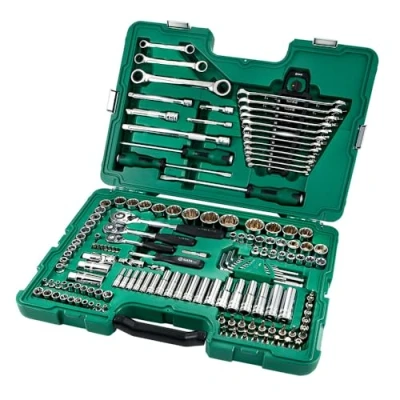 Afbeelding van SATA ST09510SJ 150 delige metrische/SAE dopsleutelset, 1/4&quot;, 3/8&quot; en 1/2&quot; aandrijving, 6 12 punten, gepolijst, in opbergkoffer