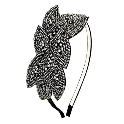 Afbeelding van Babeyond Hoofdband voor dames, haarband, jaren 20, Gatsby kostuum, Flapper stijl, vintage, zwart