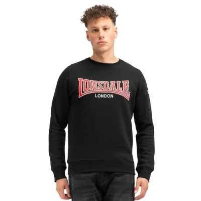 Afbeelding van Lonsdale Rundhals Schmale Passform Berger Sweater, Heren, Maat: XXL, Black