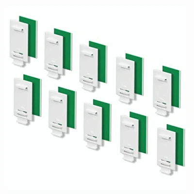 Afbeelding van KLEMMFLEX Lijmhouder lang, voor Klemmfix rolgordijn, dubbel duo zonder boren, om te plakken, 10 stuks, als accessoire, reserveonderdeel bevestiging aan vast pvc raam, balkondeur