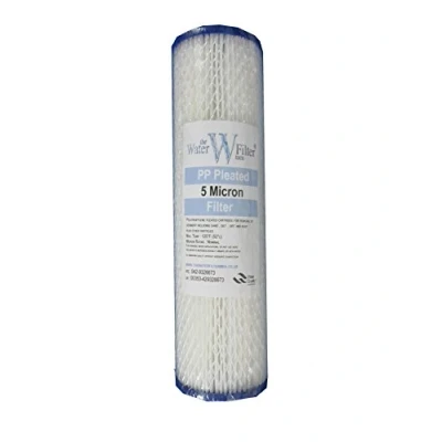 Afbeelding van 10&quot;geplooide wasbare herbruikbare sediment waterfilterpatroon 5 micron past op alle 10&quot;waterfilterbehuizingen