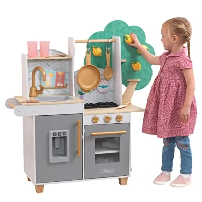 Afbeelding van KidKraft 10160 Happy Harvest Speelkeuken met 20 delige Pretend Food Accessoires, Werkende IJsmaker &amp; Citroenboom, Kleurrijk, voor kinderen