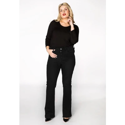 Afbeelding van Yoek high waist flared jeans zwart