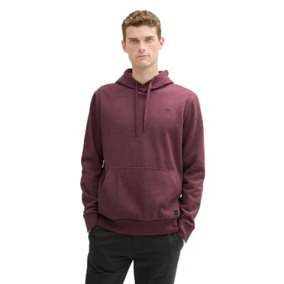 Afbeelding van TOM Tailor IN Melange Optik Hoodie, Heren, Maat: Large, Dunkelrot