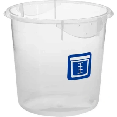 Afbeelding van Ronde voedselcontainer 7,6 ltr Verse Vis, Rubbermaid, model: VB 232608, 12 stuks per verpakking, transparant, blauw