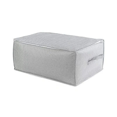 Afbeelding van Compactor Dekbedovertrek opbergtas met ritssluiting, 50 x 70 30 cm, polypropyleen, Boston Range, grijs/wit, RAN10164