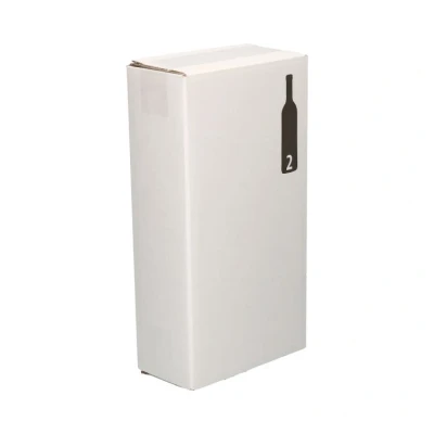 Afbeelding van Flesverpakking + Kartonnen Interieur voor 2 Flessen 19x10x36cm Wit