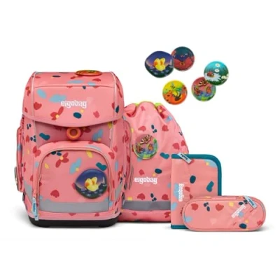 Afbeelding van Ergobag CUBO set 5TEILIG Schooltas voor kinderen, Maat: One Size, Zitronenfaltbär