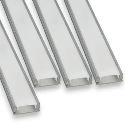 Afbeelding van JANDEI 4 x 1 meter aluminiumprofielen voor installatie van ledstrips op het oppervlak, met doorschijnende diffuser, verpakking eenheden (inclusief doppen en accessoires installatie)