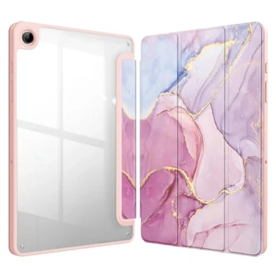 Afbeelding van Fintie Hybride Case voor Samsung Galaxy Tab A9 Plus 11 inch 2023 Schokbestendige beschermhoes met transparante harde schaal op de achterkant tablet A9+ SM X210/X216/X218, Glorrijk marmer