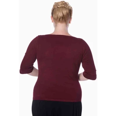 Afbeelding van Dancing Days ADDICTED Longsleeve top 4XL Bordeaux rood