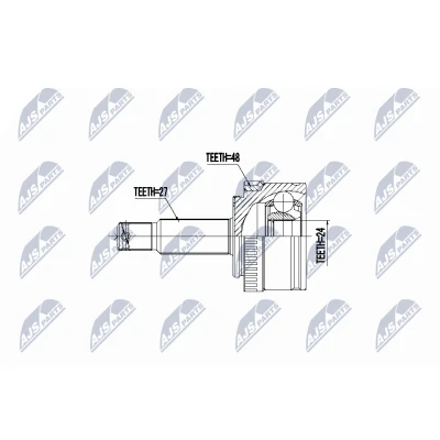 Afbeelding van Homokineet reparatie set, aandrijfas NTY NPZ HY 552