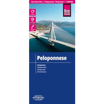 Afbeelding van Reise Know How Landkarte Peloponnese / Peloponnes (1:200.000): reiß und wasserfest (world mapping project)