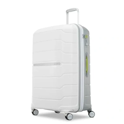 Afbeelding van Samsonite Freeform Hardside uitbreidbaar met dubbele spinnerwielen, Wit/Grijs, Checked Large 28 Inch, spinnerwielen