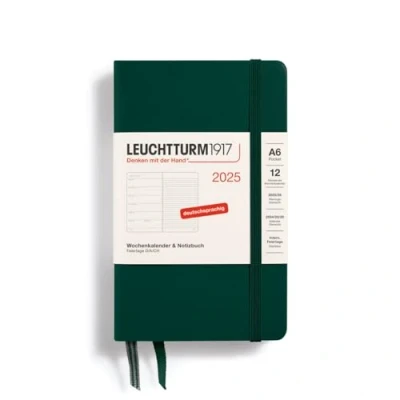 Afbeelding van LEUCHTTURM1917 370502 weekkalender &amp; notitieboek Pocket (A6) 2025, bosgroen, Duits