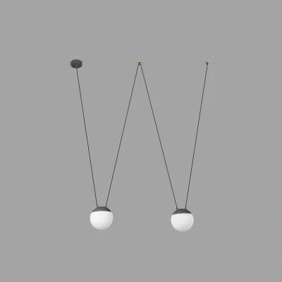 Afbeelding van Faro Lighting Mine 2 Light Plafond Hanger Hout, Donkergrijs, E27