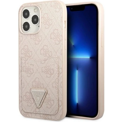 Afbeelding van Guess 4G Double Card Back Case geschikt voor Apple iPhone 13 Pro (6.1&quot;) Roze