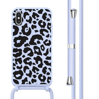 Afbeelding van Apple iPhone X Hoesje Siliconen en TPU (zacht) imoshion Softcase/Koordhoesje/Backcover Animal Lila Telefoonhoesje