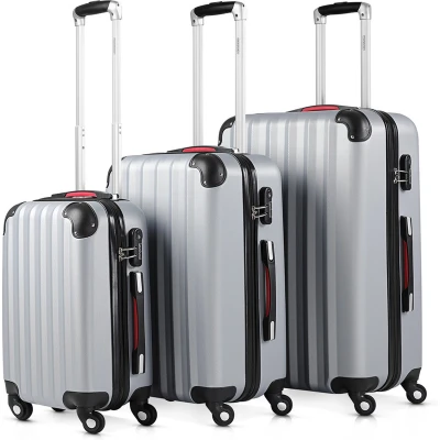 Afbeelding van Monzana Set van 3 Hardcase koffers M/L/XL Zilver