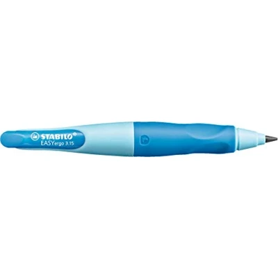 Afbeelding van Ergonomisch drukbestendig vulpotlood voor linkshandigen STABILO EASYergo 3.15 in lichtblauw/donkerblauw 1 stuks inclusief dikke HB potloodvulling en slijper