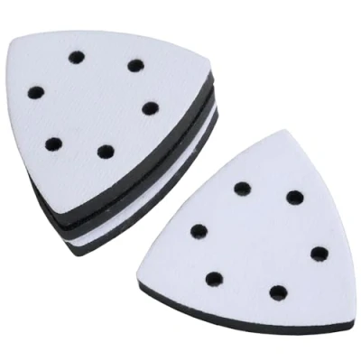 Afbeelding van 4 STKS 93mm 6 Gaten Haak Zachte Interface Pad Driehoek Schuren Loop Spons Kussen Voor Schuurmachines Slagvaste Ruisonderdrukking