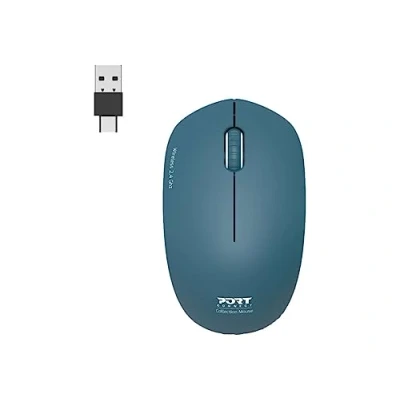 Afbeelding van Aansluiting voor draadloze muis, pc, draadloos, 2,4 GHz, collectie 2 computer optische sensor 1600 dpi 3 toetsen compact, met beide handen &amp; stille saffier, donkerblauw