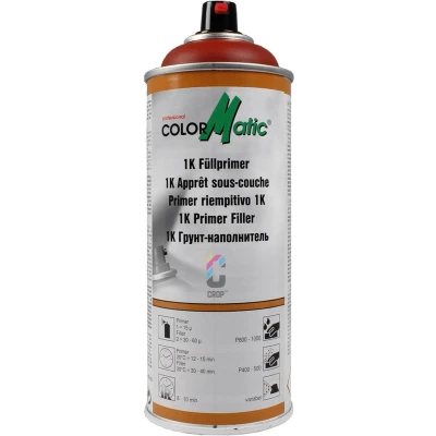 Afbeelding van colormatic hoogglans 8 1k primer filler rood/bruin 856549 400 ml