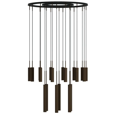Afbeelding van Audo Copenhagen Tubulaire Cluster 20 Hanglamp Rond Bronzed Brass